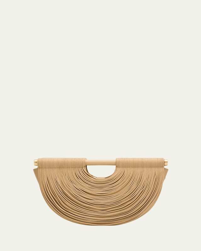 Lou Draped Leather Clutch Bag